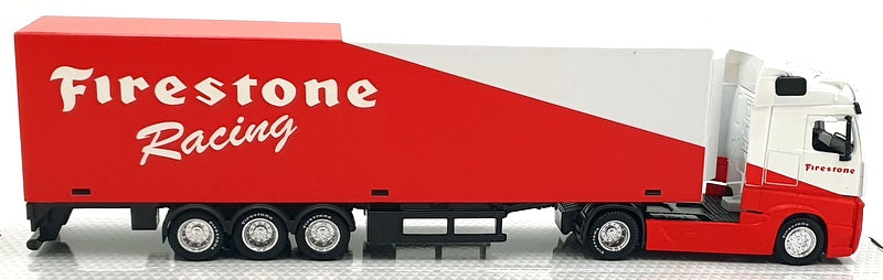 Burago 1/43 Scale 18-31460FI Mercedes Actros Hauler Truck with Trailer White/Red