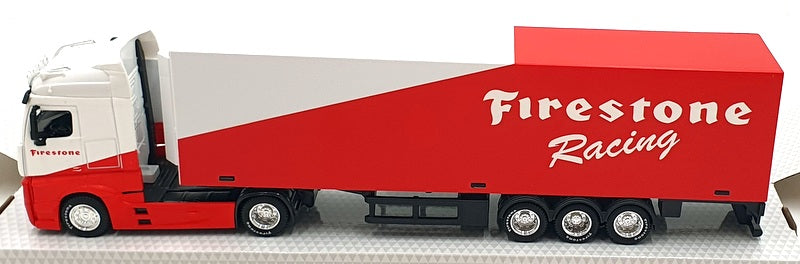 Burago 1/43 Scale 18-31460FI Mercedes Actros Hauler Truck with Trailer White/Red