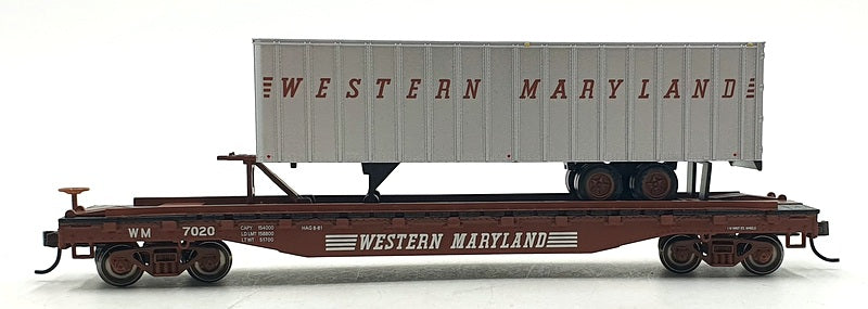 Bachmann HO (1/87) Scale 16706 - Flat Car w/Piggy Back Trailer Western Maryland