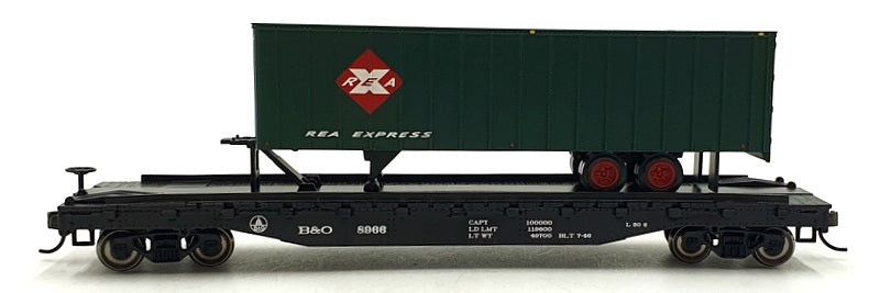 Bachmann HO (1/87) Scale 16702 - Flat Car w/Piggy Back Trailer B&O REA