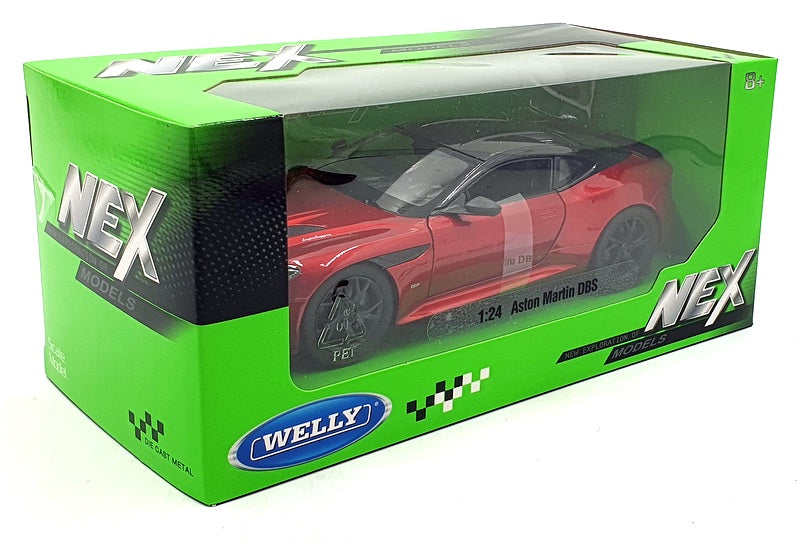 Welly NEX 1/24 Scale Diecast 24131W-TRD - Aston Martin DBS - Met. Red
