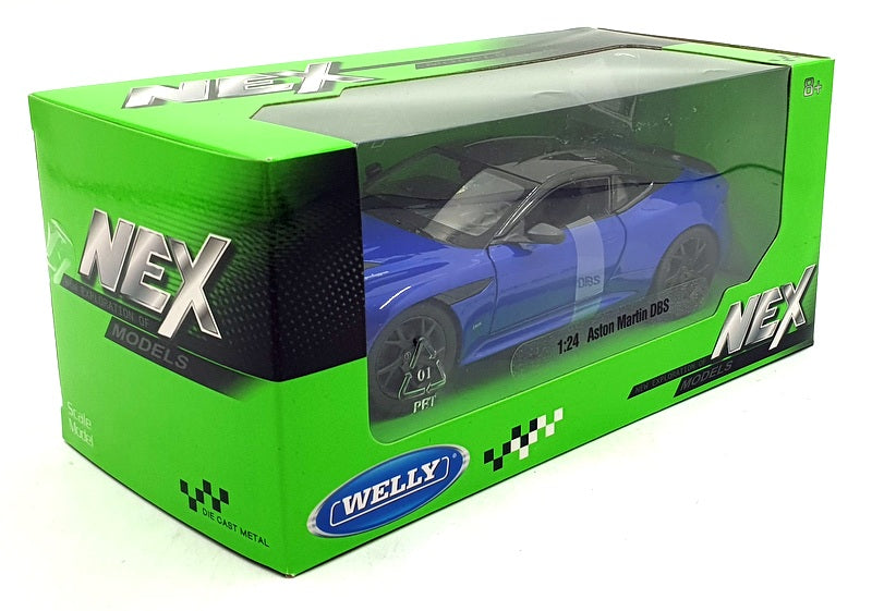 Welly NEX 1/24 Scale Diecast 24131W-MBU - Aston Martin DBS - Met. Blue