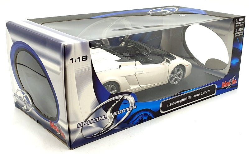 Maisto 1/18 Scale Diecast 31136 - Lamborghini Gallardo Spyder - White