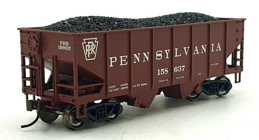 Bachmann HO (1/87) Scale 19507 '55 Ton 2-Bay USRA Braced Hopper Load PRR #158637