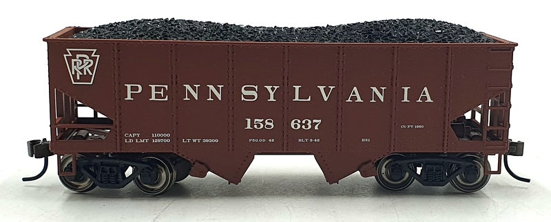 Bachmann HO (1/87) Scale 19507 '55 Ton 2-Bay USRA Braced Hopper Load PRR #158637
