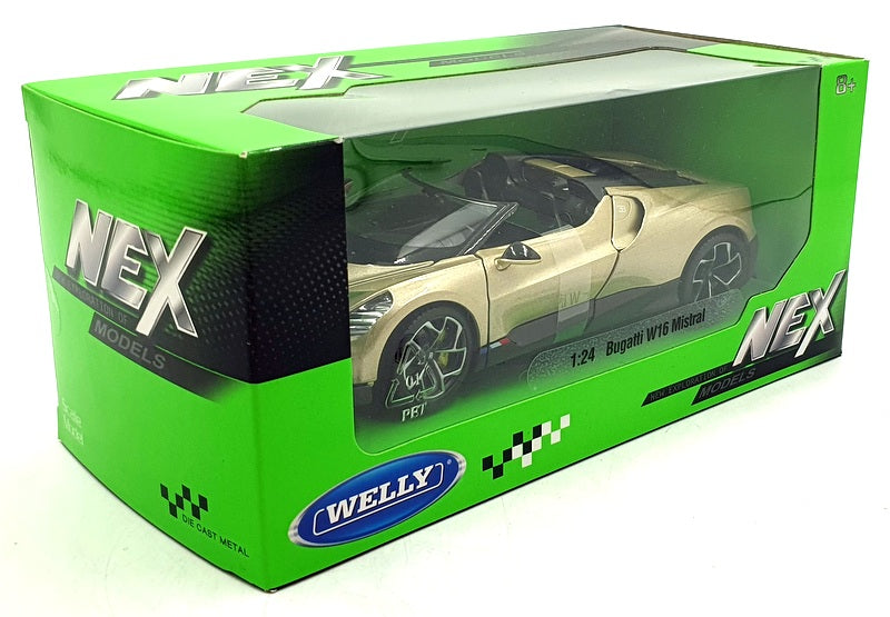 Welly NEX 1/24 Scale Diecast 24127W-GD - Bugatti W16 Mistral - Gold