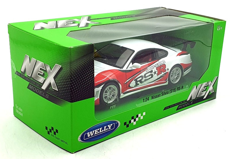 Welly NEX 1/24 Scale Diecast 22485S-W - Nissan Silvia (S15) RS-R - Red/White