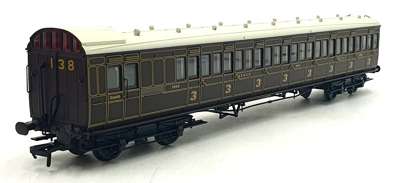 Bachmann OO 1/76 Scale 39-620 - SE&CR 60' Birdcage Brake Third Coach Dark Lake