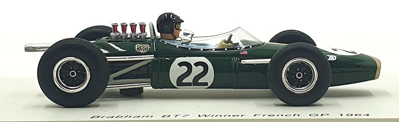 Spark 1/43 Scale S4333 - F1 Brabham BT7 #22 1st French GP 1964 - Dan Gurney