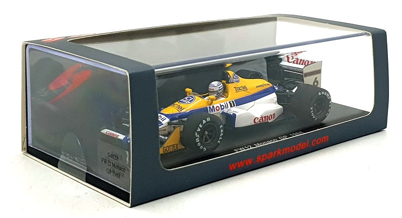 Spark 1/43 Scale S4028 - F1 FW12 #6 Monaco GP 1988 - Riccardo Paltrese