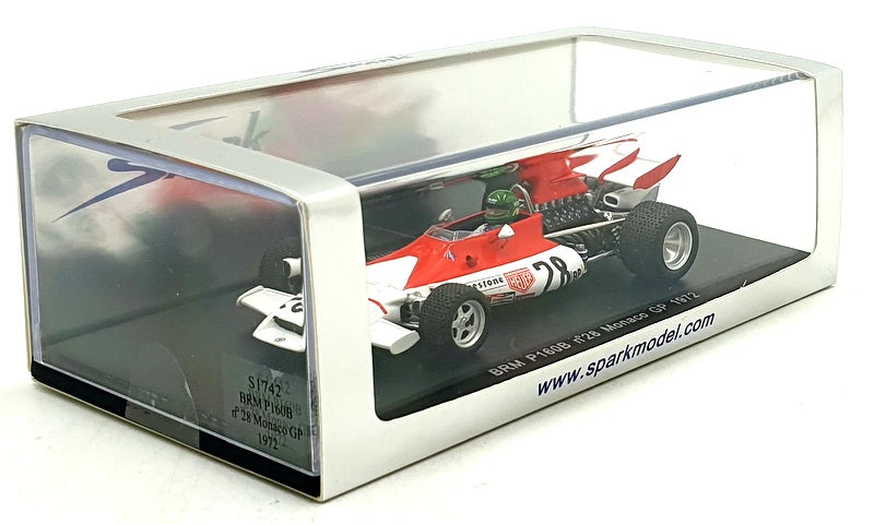Spark 1/43 Scale S1742 - F1 BRM P160B #28 Monaco GP 1972 - Reine Wisell