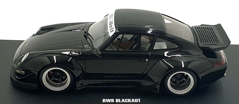 GT Spirit 1/18 Scale Resin GT587 - Porsche RWB Blackaut - Black