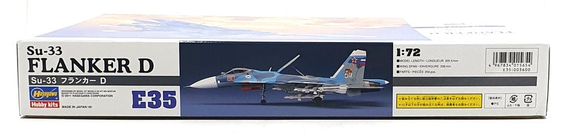 Hasegawa Kits 1/72 Scale 01565 - Su-33 Flanker D Russian Navy Fighter