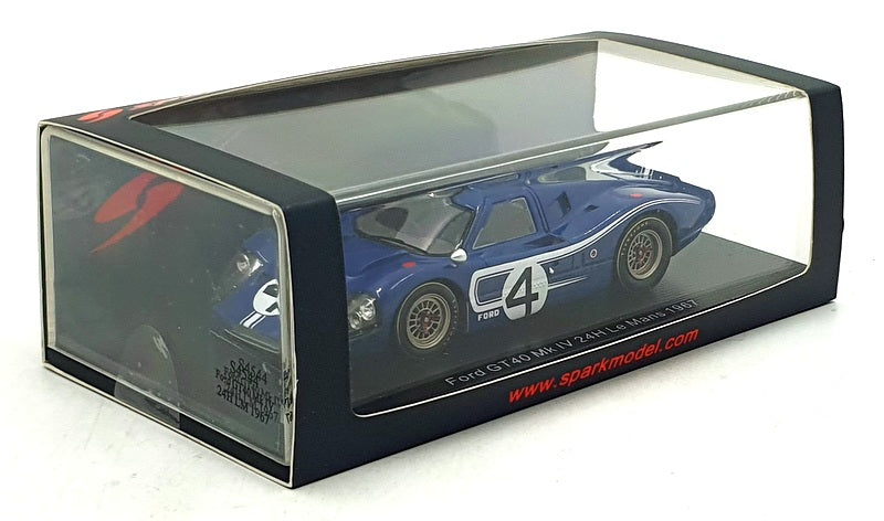 Spark 1/43 Scale S4544 - F1 Ford GT40 MkIV #4 24Hr Le Mans 1967 - Ruby/Hulme