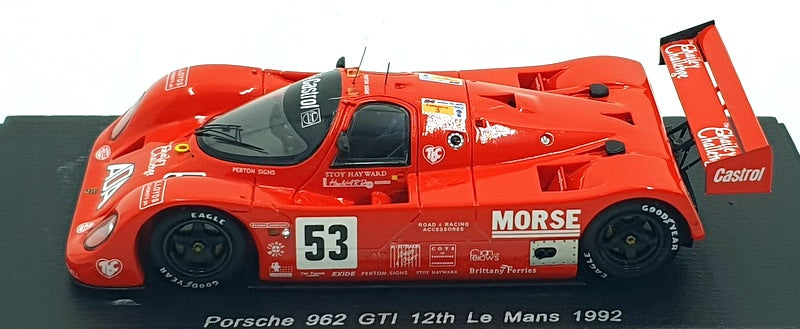 Spark 1/43 Scale S4438 - F1 Porsche 962 GTI #53 12th Le Mans 1992 - Bell/Needell