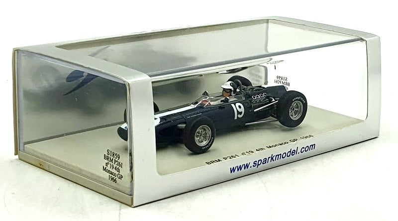 Spark 1/43 Scale S1859 - F1 BRM P261 #19 4th Monaco GP 1966 - Bondurant