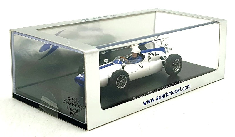 Spark 1/43 Scale S3513 - F1 Cooper T53 #42 British GP 1961 - Gregory