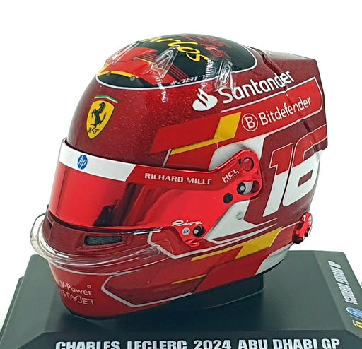 Look Smart 1/5 Scale LSHEL017 F1 Ferrari Helmet LeClerc #16 Abu Dhabi GP 2024
