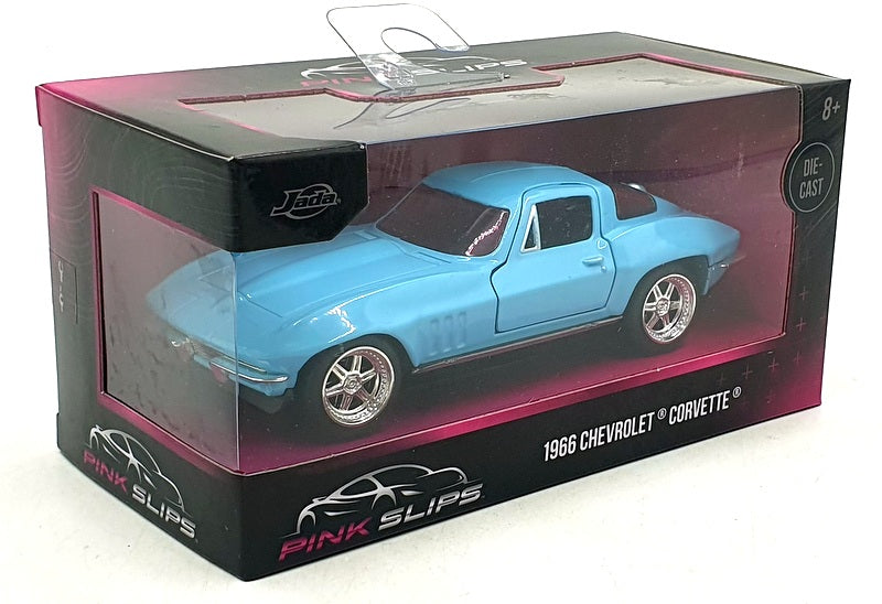 Jada 1/32 Scale 34852 - 1966 Chevrolet Corvette Pink Slips - Blue