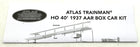 Atlas HO Scale Train Kit 21 000 061 - 1937 AAR 40' Box Car NY Central Rd 157812
