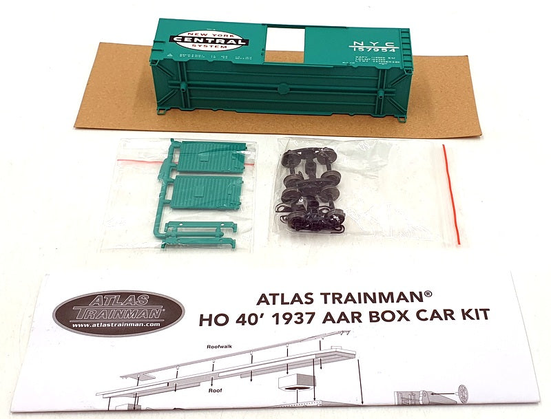 Atlas HO Scale Train Kit 21 000 062 - 1937 AAR 40' Box Car NY Central Rd 157954