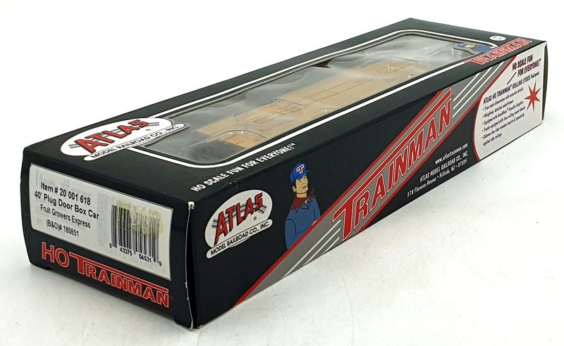 Atlas HO (1/87) Scale 20 001 618 '40 Plug Door Box Car Fruit Growers B&O 180651