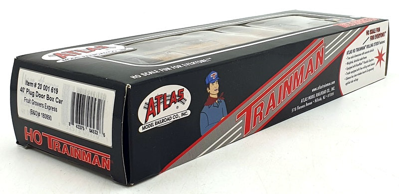 Atlas HO (1/87) Scale 20 001 619 40' Plug Door Box Car Fruit Growers B&O 180890