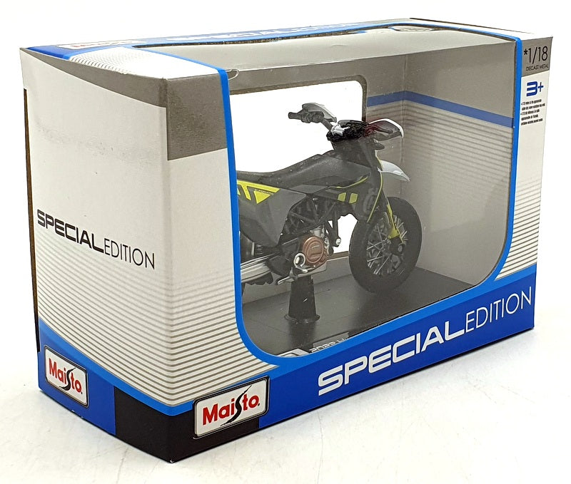 Maisto 1/18 Scale 39300-23091 - 2023 Husqvarna 701 Supermoto Motorbike