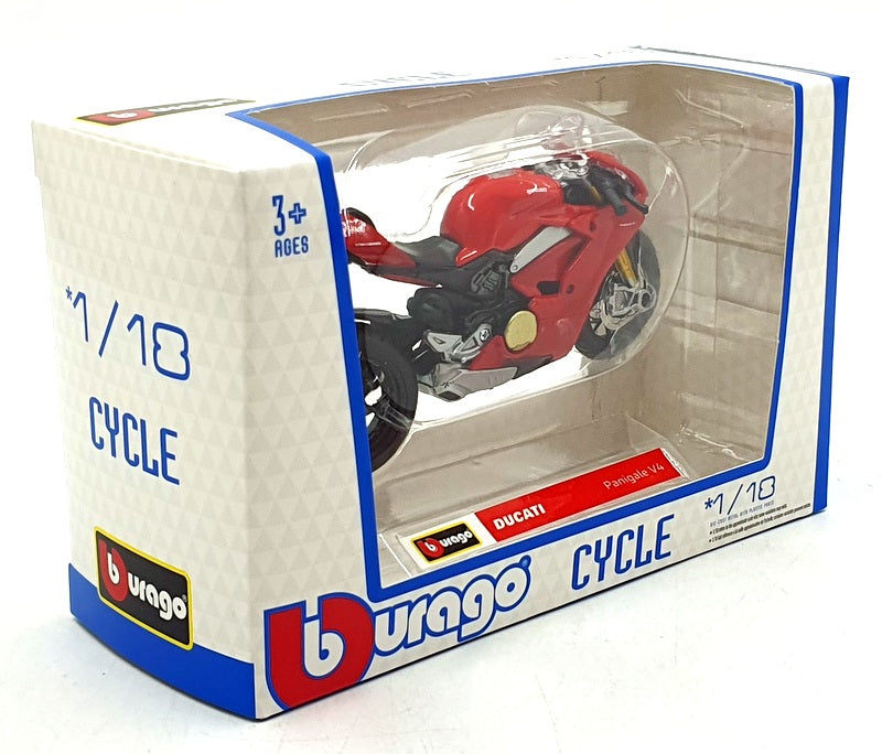 Burago 1/18 Scale 18-51080 - Ducati Panigale V4 Motorbike - Red