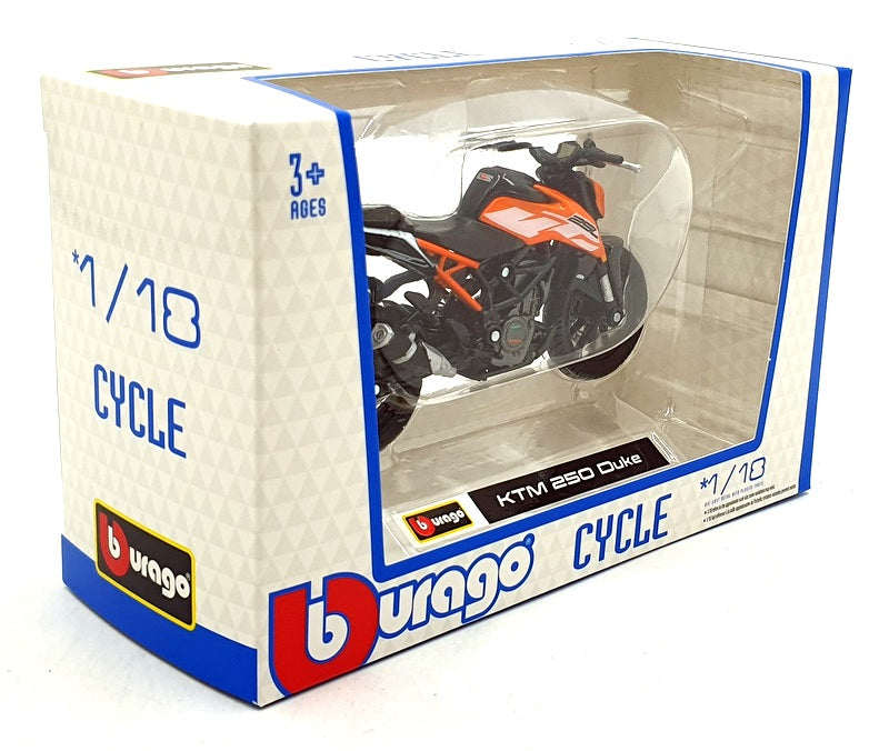 Burago 1/18 Scale 18-51083 - KTM 250 Duke Motorbike - Orange