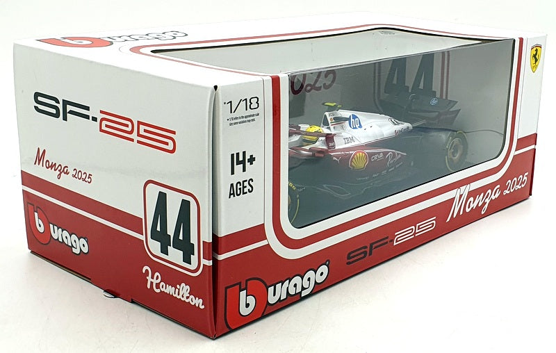 Burago 1/18 Scale Diecast 18-16816 F1 Ferrari SF-25 #44 Monza 2025 - Hamilton