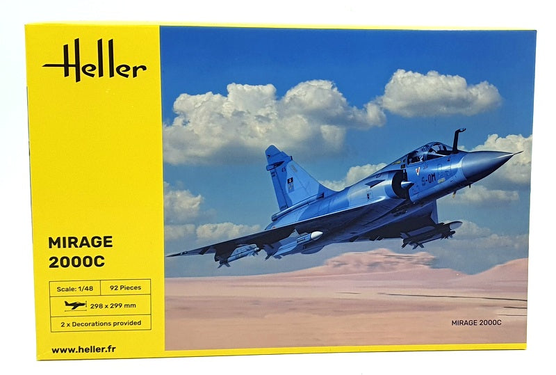 Heller 1/48 Scale Unbuilt Kit 80426 - Mirage 2000C Aeroplane Kit - 92 Pieces