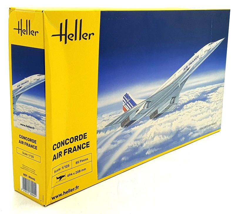 Heller 1/125 Scale Unbuilt Kit 80445 Concorde Air France 85 Piece Aeroplane Kit