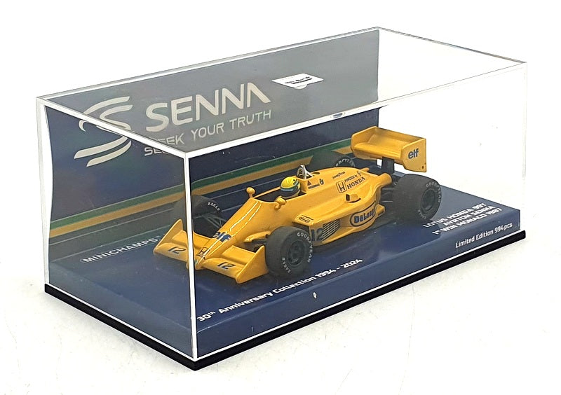 Minichamps 1/43 Scale 540 873392 F1 Lotus Honda 99T Ayrton Senna 1st Monaco 1987