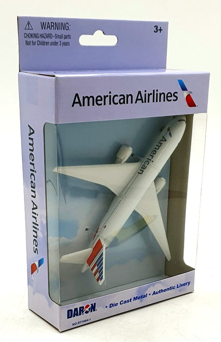 Daron Toys Appx 14cm Long Diecast RT1664-1 - American Airlines Aircraft - White