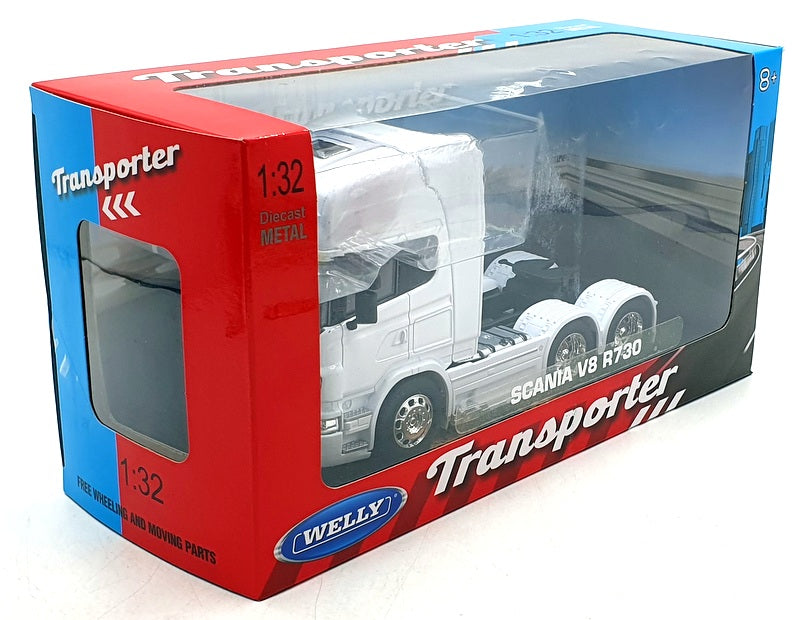Welly 1/32 Scale Diecast 32670L-W - Scania V8 R730 Transporter - White