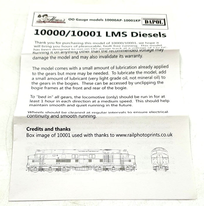 Dapol OO Gauge 10000AP LMS Black with Chrome Fittings December 1947 - March 1951