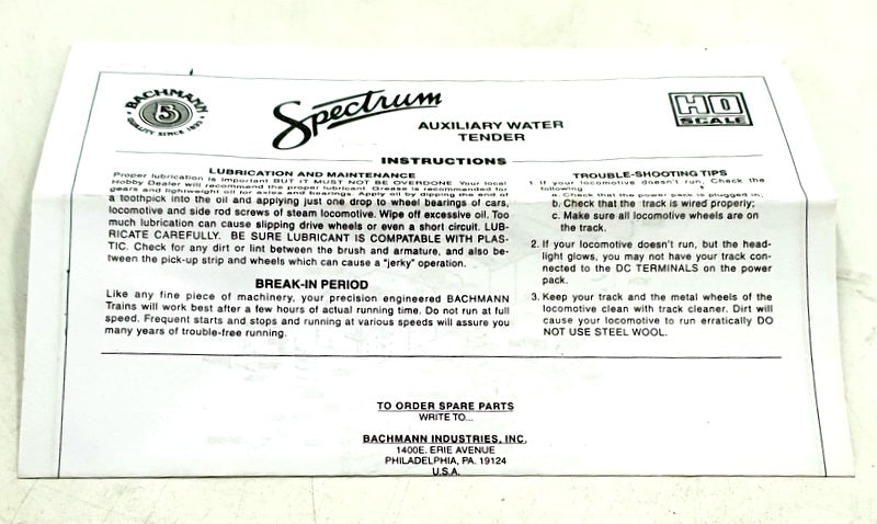 Bachmann Spectrum HO 1/87 Scale 89922 - Norfolk & Western Auxiliary Water Tender