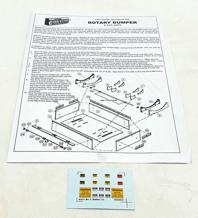 Walthers Cornerstone HO Scale Kit 933-3903 - Rotary Dumper