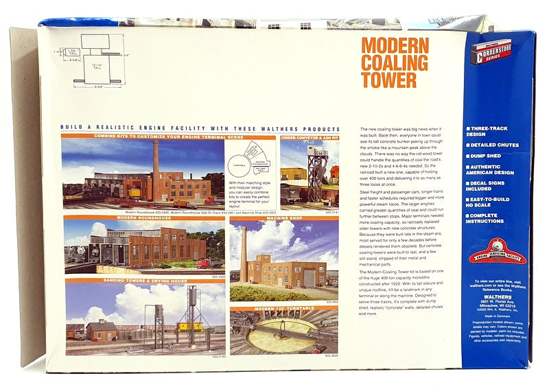 Walthers Cornerstone HO Scale Kit 933-2903 - Modern Coaling Tower