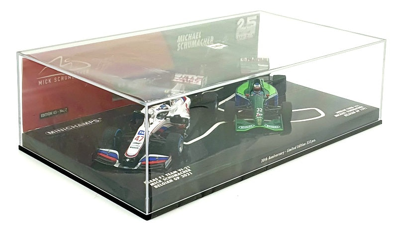 Minichamps 1/43 Scale 512 213247 F1 Schumacher Set Jordan 191 HAAS VF-21 '91/'21