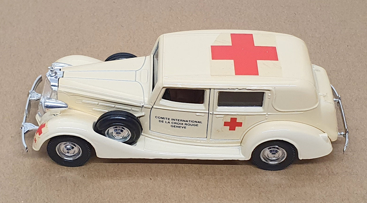 Solido 1/43 Scale 7809 - 1937 Packard International Red Cross Ambulance - Cream
