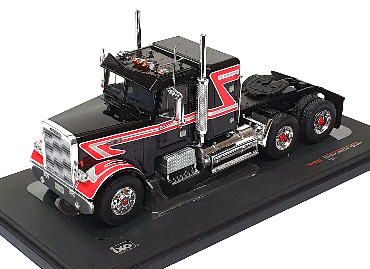 Ixo 1/43 Scale TR218.22 - 1977 Freightliner FLC 120 64 T Truck - Black/Red