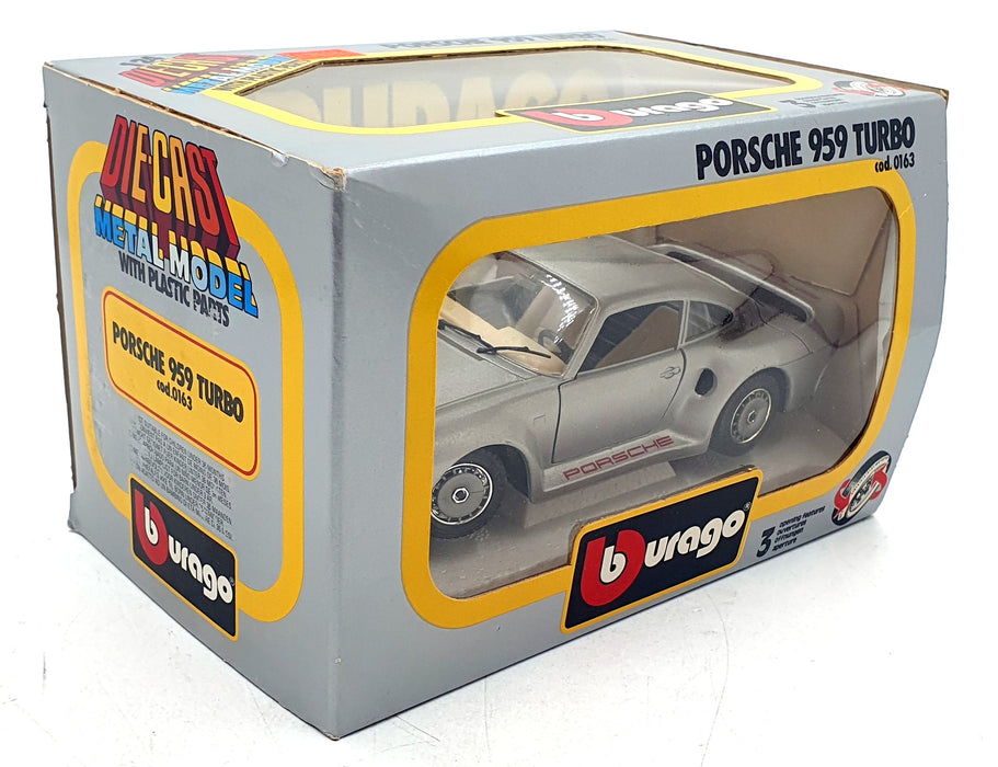 Burago 1/24 Scale Diecast 0163 - Porsche 959 Turbo - Silver