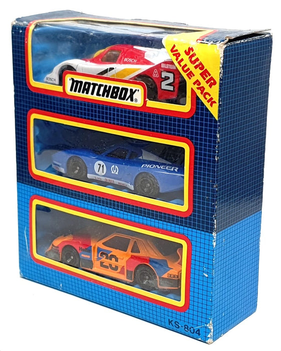 Matchbox 1/40 Scale KS-804 - Porsche Ferrari Ford Race Car Set