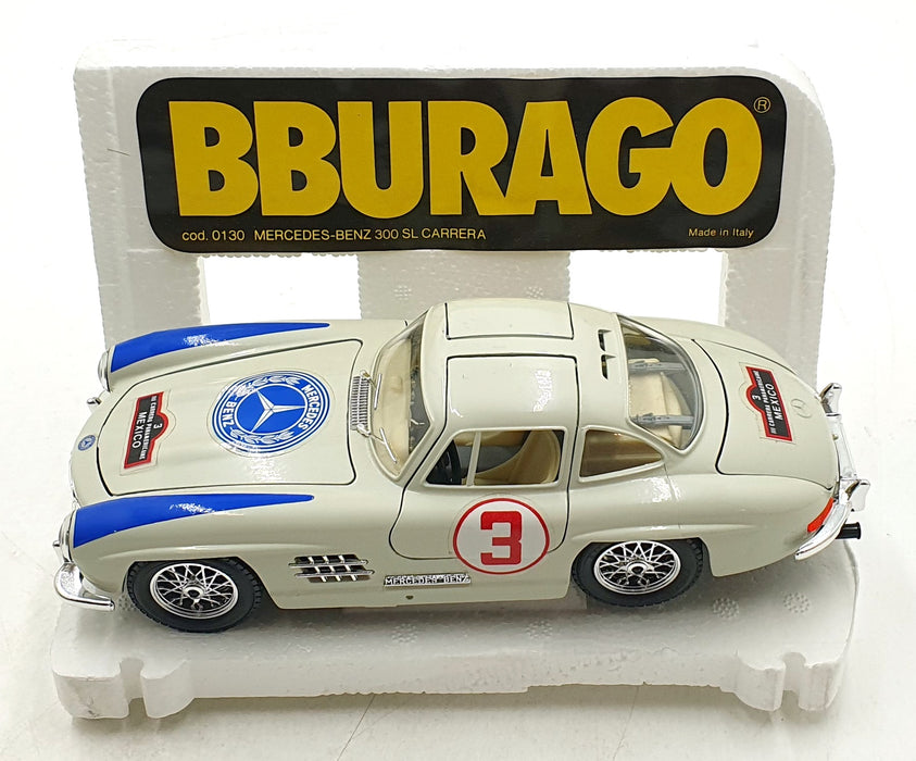 Burago 1/24 Scale Diecast 0130 - Mercedes-Benz 300SL Carrera 1954 - White
