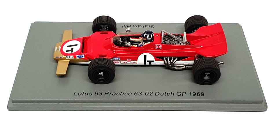 Spark 1/43 Scale S6351 - F1 Lotus 63 Practice 63-02 Dutch GP 1969 Graham Hill