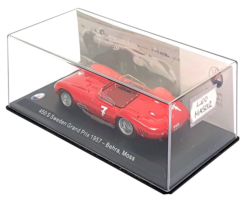 Leo Models 1/43 Scale MAS02 - Maserati 450 S #7 Sweden GP 1957 - Red