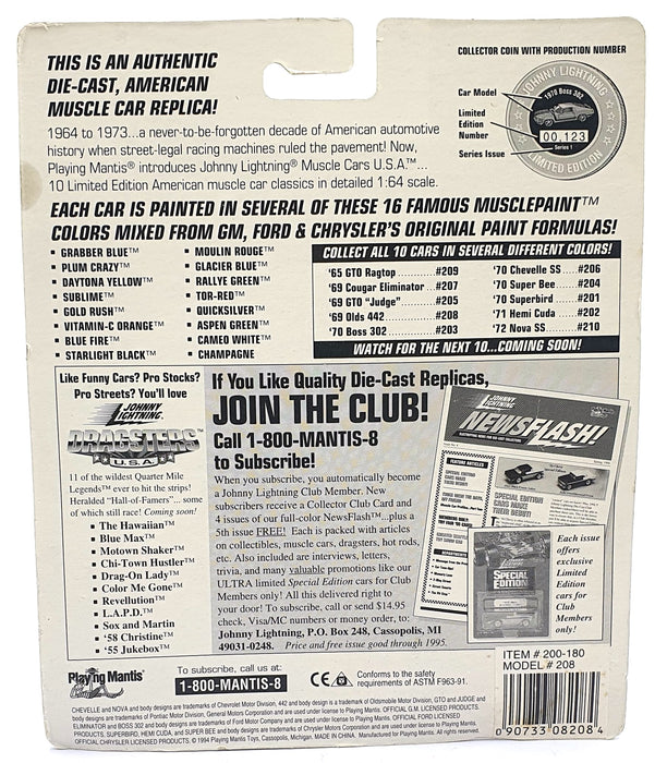 Johnny Lightning 1/64 Scale 200-180 - Muscle Cars 1969 Oldsmobile 442 - Orange