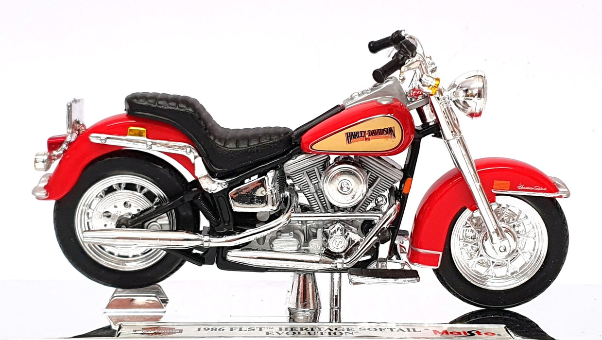 Maisto 1/18 Scale 39390 - 1986 Harley Davidson FLST Heritage Softail Evo - Red